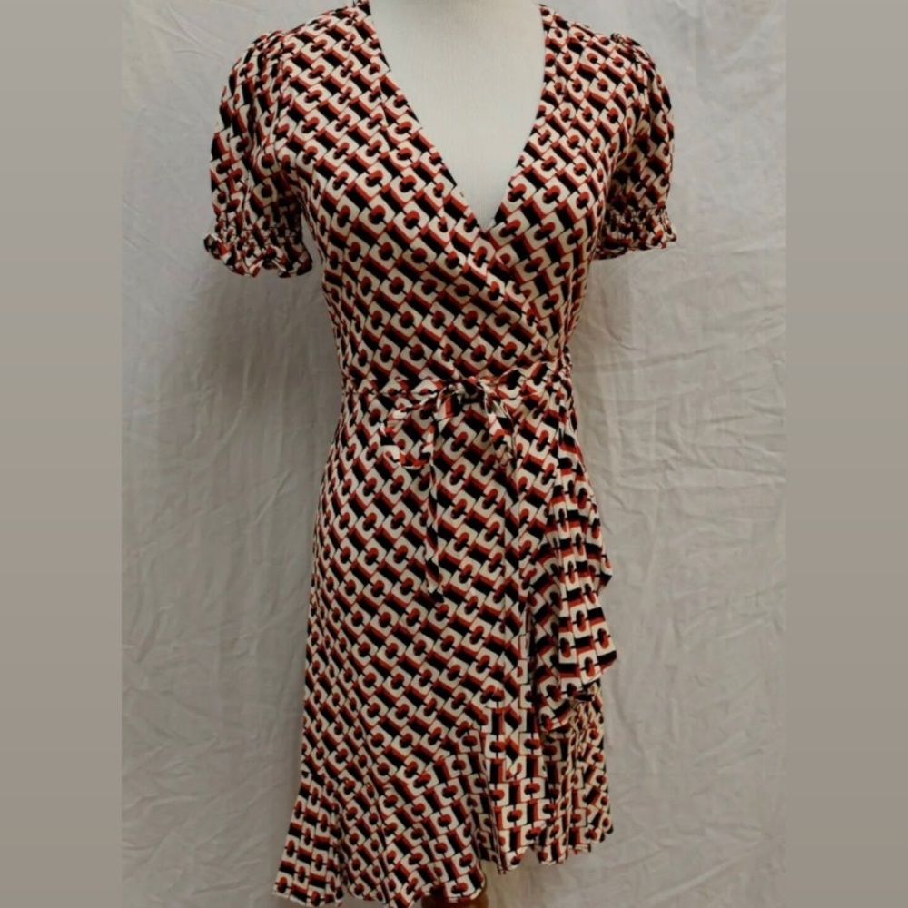 DVF Emilia Wrap Dress in 3D Paprika